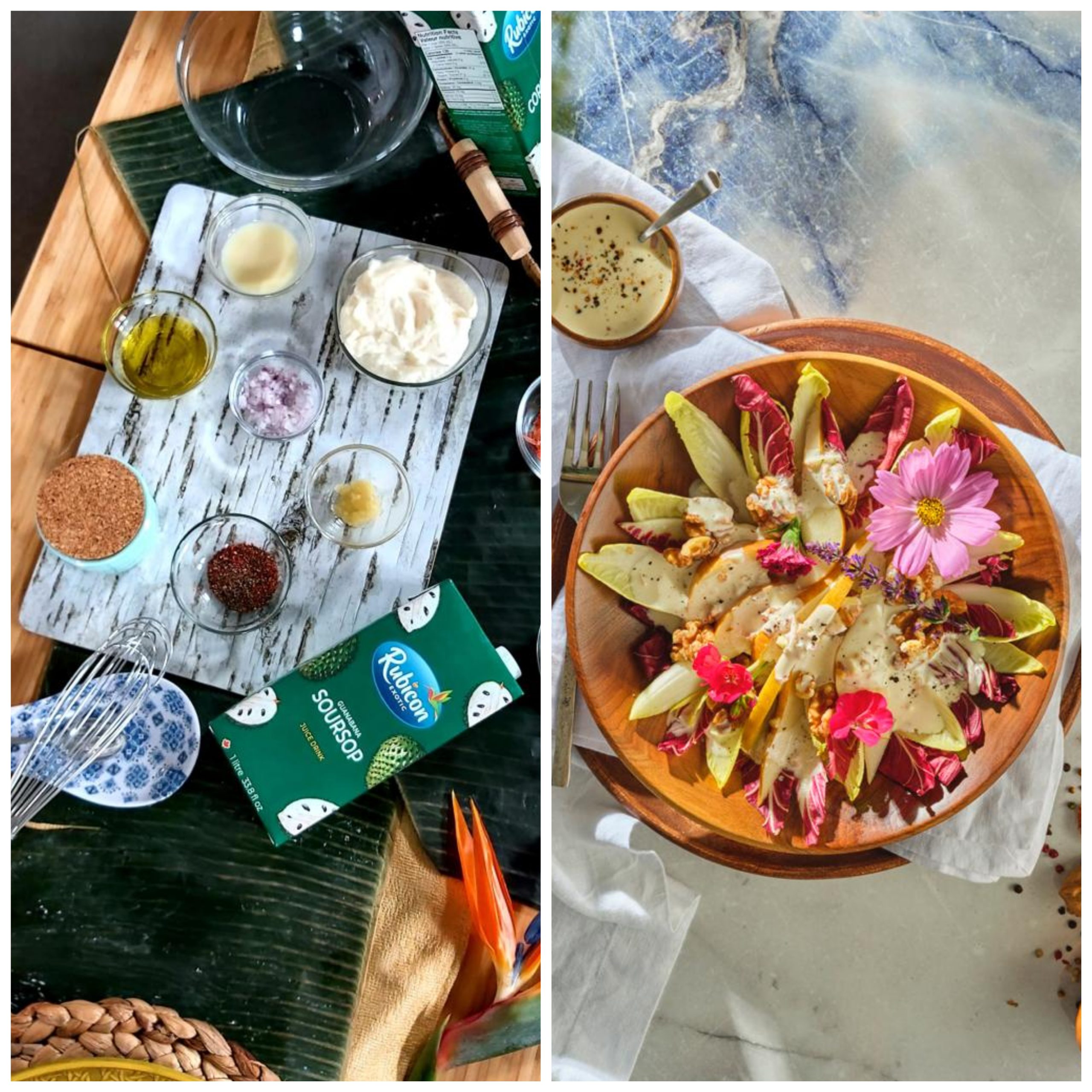 Pear & Walnut Salad with Soursop Peppercorn Dressing