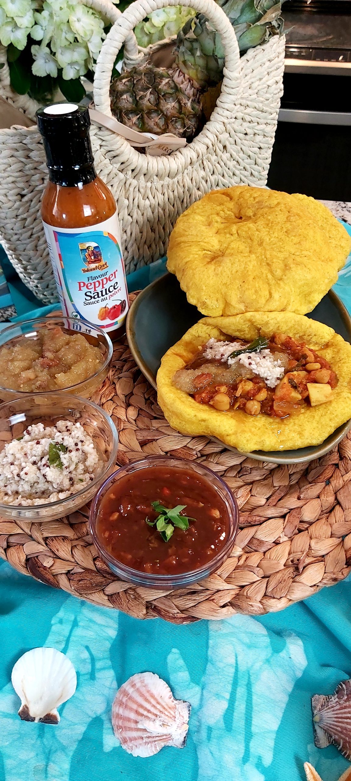 Trini Doubles with Tamarind, Mango & Coconut Chutney - Island Gurl Foods
