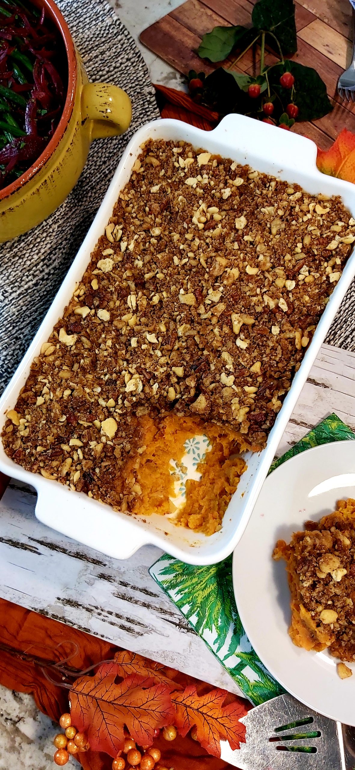 Sweet Potato Casserole with Pecan-Cracker Crust