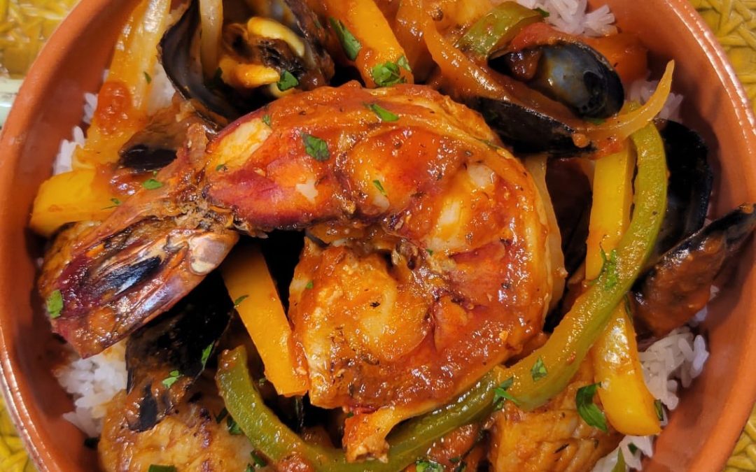 Seafood Medley in Bahama Steam Sauce