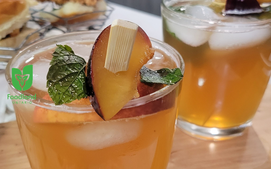 Jasmine Mint Spritzer with Peaches and Plums