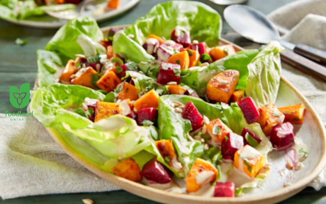 Roasted Sweet Potato and Beet Sunflower Salad