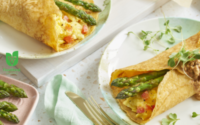 Sweet Potato Crêpes with Asparagus and Scrambled Eggs