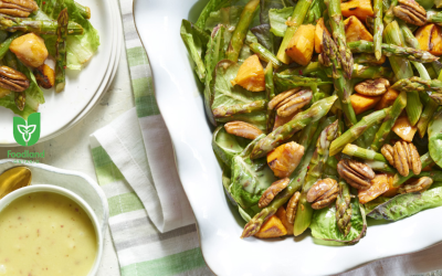 Asparagus and Sweet Potato Salad with White Chocolate Vinaigrette
