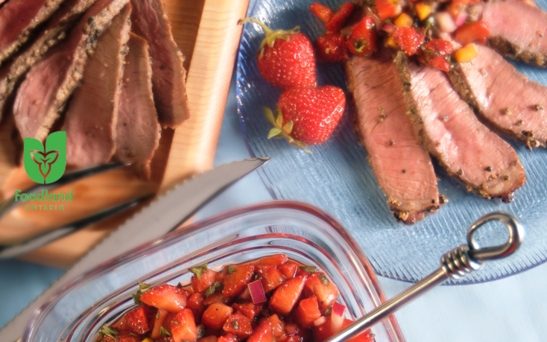 Peppered Beef with Balsamic Strawberry Salsa